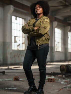 Ellie & Kate Olive Bomber Jacket - Size M NWT